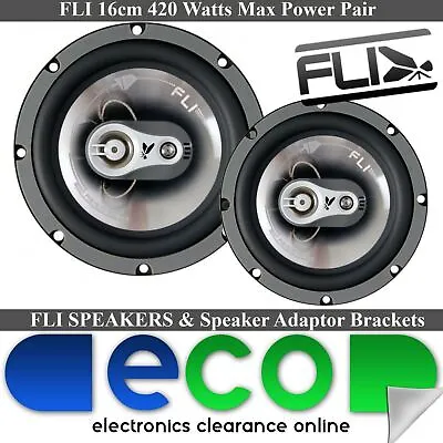£44.99 • Buy Toyota Avensis 05-14 FLI 16cm 6  420 Watts 3 Way Rear Door Car Speakers