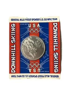 General Mills Sponsored U.S. Olympic Team Downhill Skiing Nagano 1998 Medallion. • $5