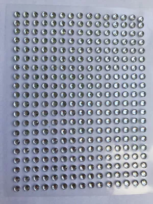 £2.10 • Buy 3mm X300 Clear Gems Silver Diamante Rhinestones Sticky Diamonte Stickers