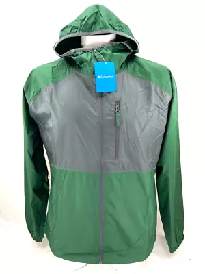 NEW Columbia Flash Forward Windbreaker LS Hooded Full Zip Grey Green Men's XL • $33.99