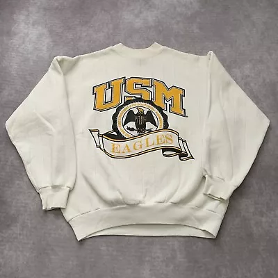 Vintage 90s University Southern Mississippi Sweatshirt Size XL Eagles MSU White • $24.50