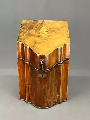 Late 18th C. Georgian English Mahogany Knife & Letter Box With Inlaid  Shell • $749.99