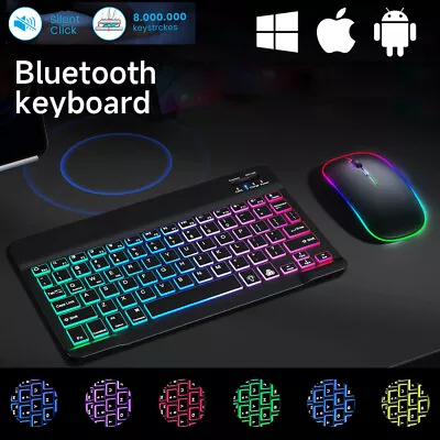 For Samsung Galaxy Tab S9/FE/A9 Plus/A8/S6 LiteBacklit Bluetooth Keyboard Mouse • $29.99