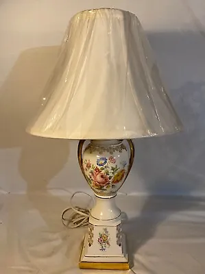 Vintage Victorian Rose Hand Painted Lamp-20 Inches Tall With Shade • $40
