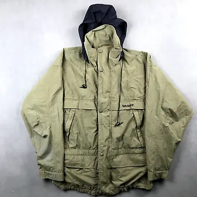 Timberland Jacket Mens M Olive Green Military Parka Vintage Weather Gear • $30
