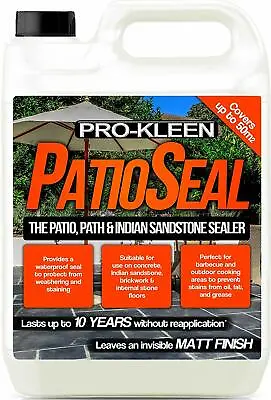 ProKleen Patio Sealer Drive Way Paths Indian Stone Concrete Slabs Cobbles 5L  • £34.95