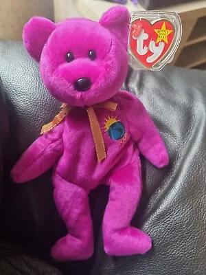 Rare Retired Ty Beanie Millenium Bear 1999 With Errors With Tag Excellent Con • £500