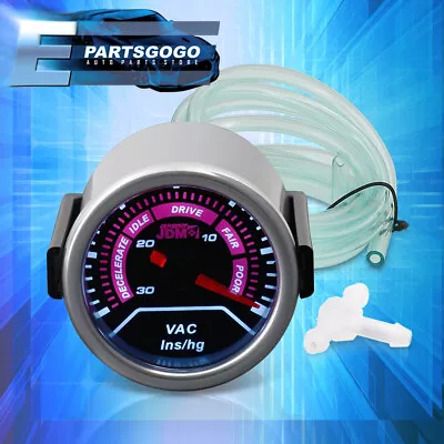 Universal 2  52MM JDM Vacuum Reverse Glow Gauge Smoke Tint LED Indicator Display • $16.99