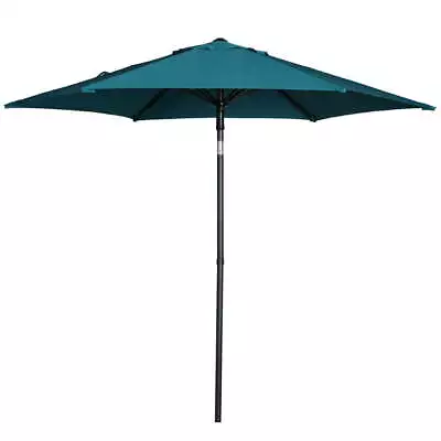 7.5 Ft Push-Up Round Market Umbrella6 Ribs Teal • $37.40