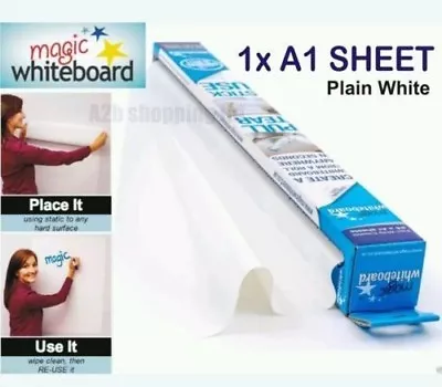 £7.45 • Buy 1 X A1 Sheet Of Magic Whiteboard. Easy Stick To Walls. New And Reusable.