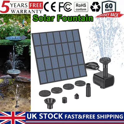 Solar Power Water Pump Bird Bath Fountain Outdoor Garden Small Pond Pool Filter • £8.99