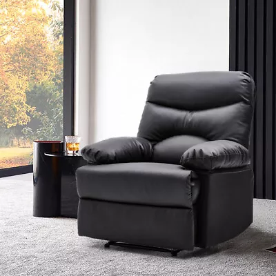 Adjustable Leather Velvet Recliner Armchair Single Sofa Sleeping Chair Cinema UK • £239.95