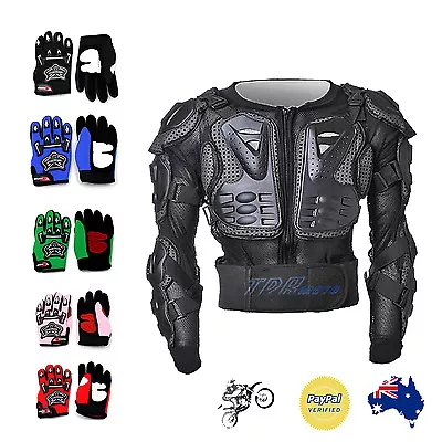 Kid Gloves & Boy/Girl BODY ARMOUR JACKET Motorcycle Motocross Cycling Dirt Bike • $56.03