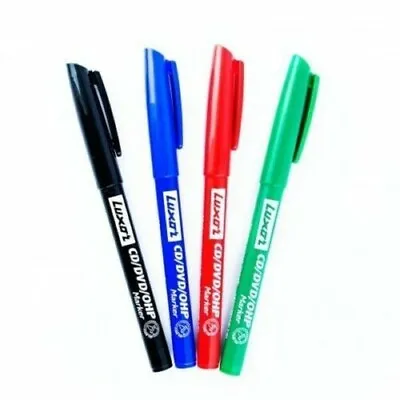  4 X Cd Dvd  Fine Tap Permanent Marker Pens In 4 Colours  • £4.99