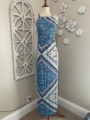 VENUS Small HALTER NECK BOHO PRINTED MAXI DRESS • $14.98