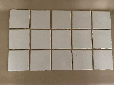 Lot Of 15 Vintage Ceramic Wall Tiles 4 1/4  White Gold Speckle Reclaimed Glossy • $75