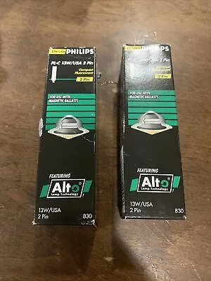Lot Of 4 GENUINE Philips PL-C 13W/830/2P  ALTO 13W 2 Pin Compact Fluorescent • $15.99