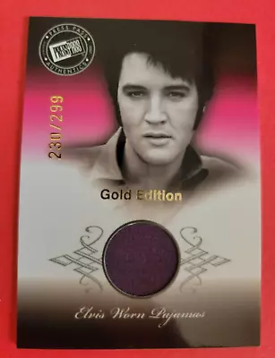 ELVIS PRESLEY WORN PURPLE PAJAMAS RELIC SWATCH GOLD CARD #d230/299 2007 THE KING • $84.95