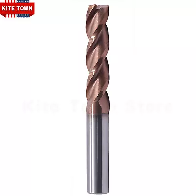 3 Flute 37° Helix Solid Carbide 1/2  X 2  X 4  End Mill For Aluminum ZRN Coated • $33.99