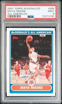 2007 Topps Mcdonalds Maya Moore Rookie Psa 9 Mint Rare True Rookie First Ever • $68.88