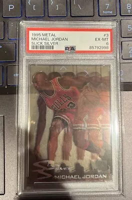 1995 Metal Michael Jordan Slick Silver #3 PSA 6 Ex-mt  Bulls Goat • $150