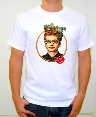 I Love Lucy Comic Retro White T-shirt Adult Size Medium • $15