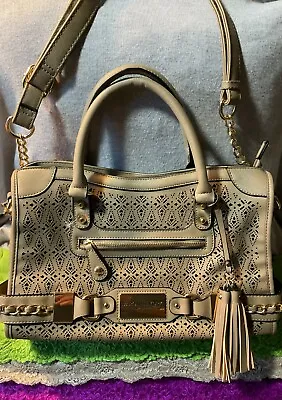 Marc New York TaupeFaux Leather By Andrew Marc  Perforated ZipShoulderBagSatchel • $97.98