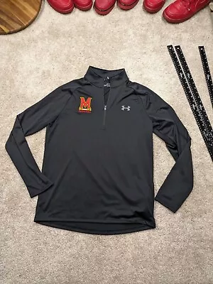 Under Armour Maryland Terrapins Quarter Zip Mens Medium Black Pullover NCAA • $27.99