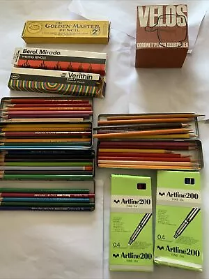 £60 • Buy Eagle Berol Verithin Mirado Colours & Pencils,Velos Sharpener & Artline 200(0.4)