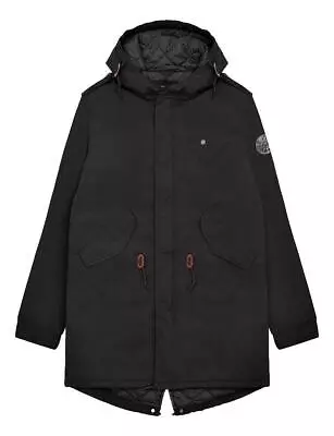 Lambretta M51 Mens Black Hooded Mod Ska Badged Classic Parka Coat • £78.99