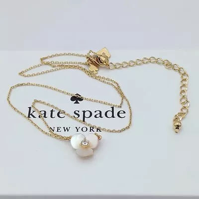 Kate Spade Disco Pansy Mother Of Pearl Delicate Fashion Flower Petal Necklace • $19.10