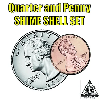 Shim Shell Coin Set US Quarter And Penny Set - Coin Magic Tricks • £14.47