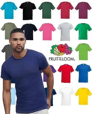 Fruit Of The Loom T Shirts Short Sleeve 100% Cotton Plain Tee Men Women • £5.30