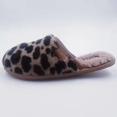 UGG Australia Women's Cheetah Leopard Fur Fuzzy House Slippers Shoes 6 Slip On • $30.97