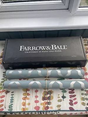 Farrow And Ball Tessella 3614 Wallpaper 2x Part Rolls - DeNimes/Silver Finish • £45