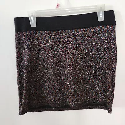 M Missoni Italy Mini Skirt Colorful  Sparkle Glitter Knit Sz 12 Womens 32  Waist • $28