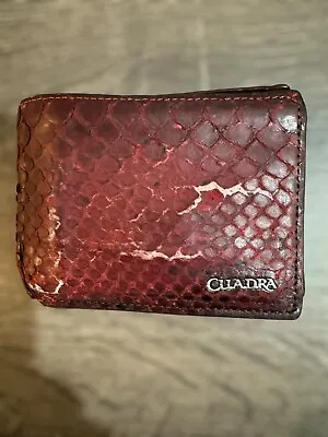 Cuadra Exotic Snakeskin Red Wallet • $69.99