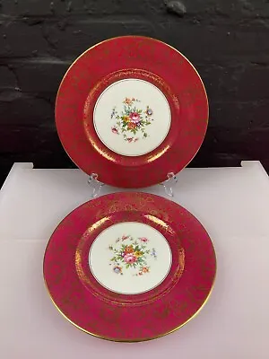 £39.99 • Buy 2 X Minton Brocade Red Cabinet Dinner Plate 27 Cm Wide