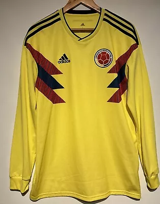 Adidas Climalite COLOMBIA 2018/19 Home Football Shirt LONG SLEEVE Size Large • £34.95