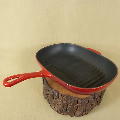Le Creuset Large Oval Griddle Pan Red Cast Iron 32cm X 22cm Good Condition • £62.95