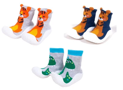 £7.25 • Buy Baby Toddler Boy Indoor Outdoor Non Slip Socks Slippers With Rubber Sole UK 3-6