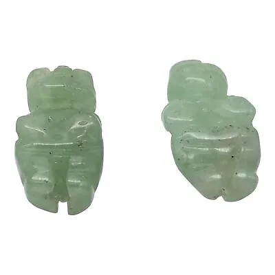 2 Carved Aventurine Goddess Of Willendorf Animal Beads • $17.99