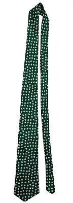 Vtg Mens Neck Tie St Patricks Day  Shamrock  Clover Irish Green Lucky • $12.99