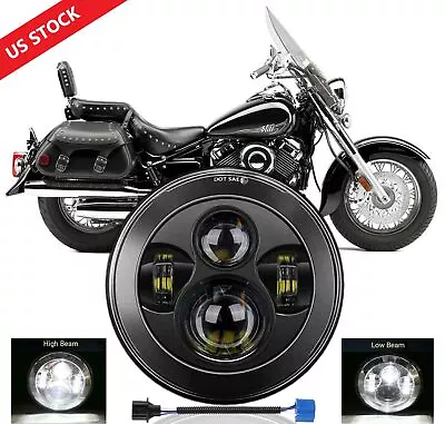 7  Inch Round LED Headlight Hi/Lo Beam Projector For Yamaha V Star 650 1100 • $27.98