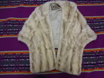 Great Cond Vintage Women Mink Fur Swing Shawl Champagne Very Soft Fur • $79