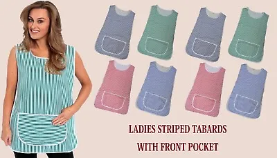 Tabard | Cleaning Tabard | Ladies Stripe Tabard With Front Pocket | UK MADE • £6.99