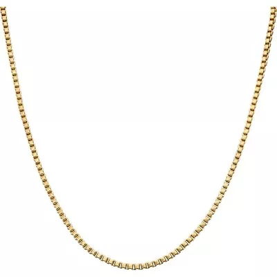 9ct Gold GF Box Chain  For Women Ladies Gold Filled  45 X 1.5mm CM B195 • £11.99