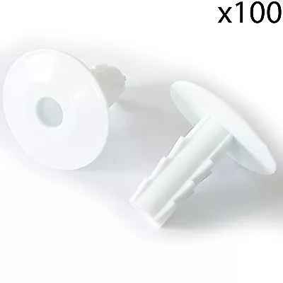 100x 8mm White Single Cable Bushes Feed Through Wall Cover Coaxial Hole Tidy Cap • £10.99