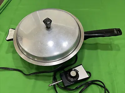 Vintage Lifetime Electric Skillet Fry Pan 11   Stainless Steel • $34.99