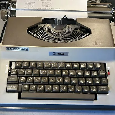 Vintage Royal Electric 1200 Typewriter With Case Works! • $75